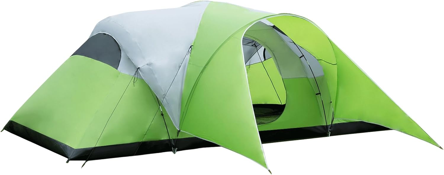 8-10 Person Family Camping Tent with Porch, Easy Setup for Outdoor Camping Picnic Backyard