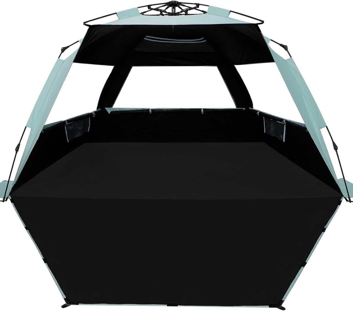 Deluxe Pop Up Beach Tent Sun Shade Shelter for 3-4/5-6 Person, UV Protection, Extendable Floor with 3 Ventilating Windows Plus Carrying Bag, Stakes, and Guy Lines