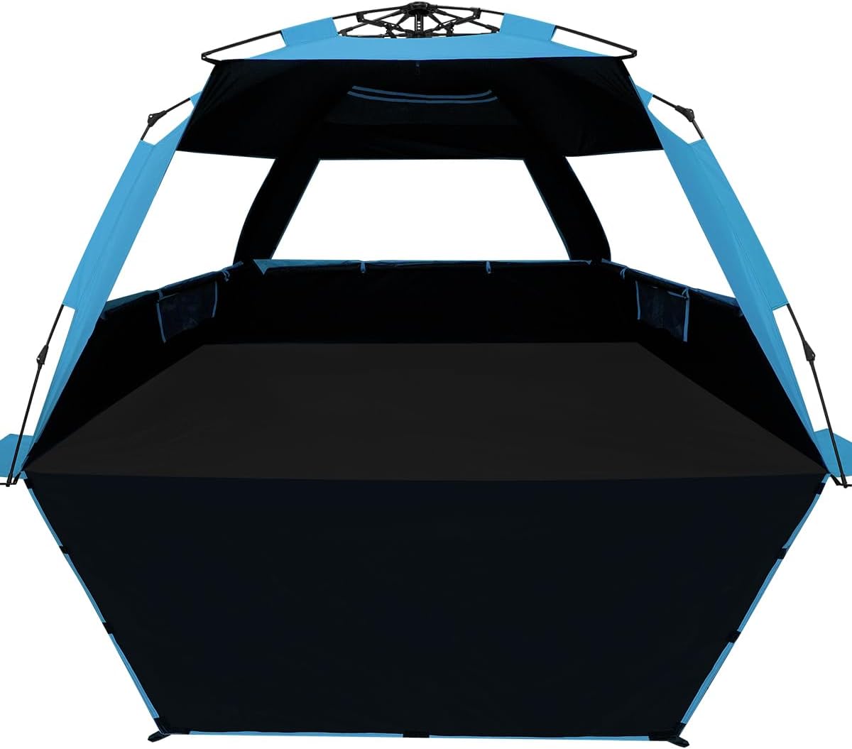 Deluxe Pop Up Beach Tent Sun Shade Shelter for 3-4/5-6 Person, UV Protection, Extendable Floor with 3 Ventilating Windows Plus Carrying Bag, Stakes, and Guy Lines