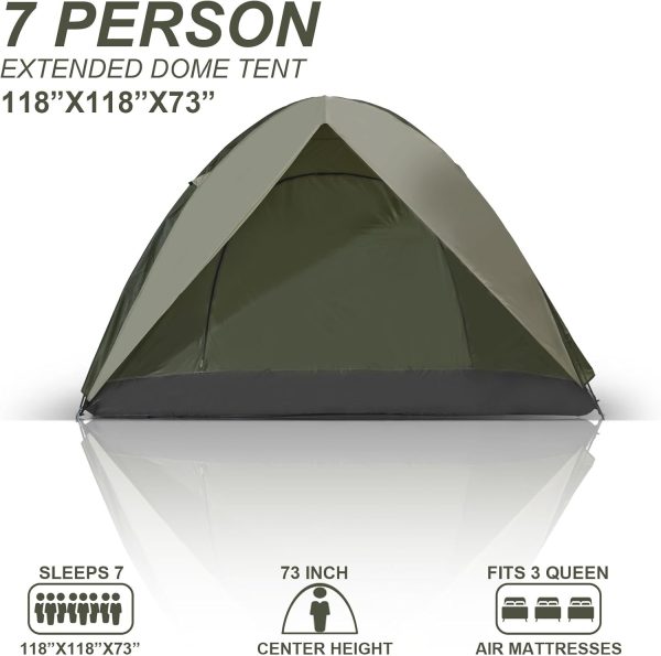 Camping Tent for 6-8 Person Waterproof/Windproof/Ventilation Family Dome Tents with Large Rainfly,Portable with Carry Bag Family Camping,Outdoor Hiking&Traveling - Image 2