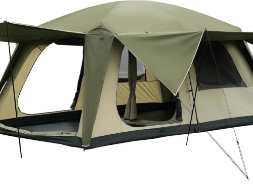 8-10 Person Camping Tent with 3 Door 2 Room Large Family Cabin Tents, Double Layer Waterproof Portable Glamping Tent, Big Tents for Outdoor Picnic Camping Hiking and Family Gathering