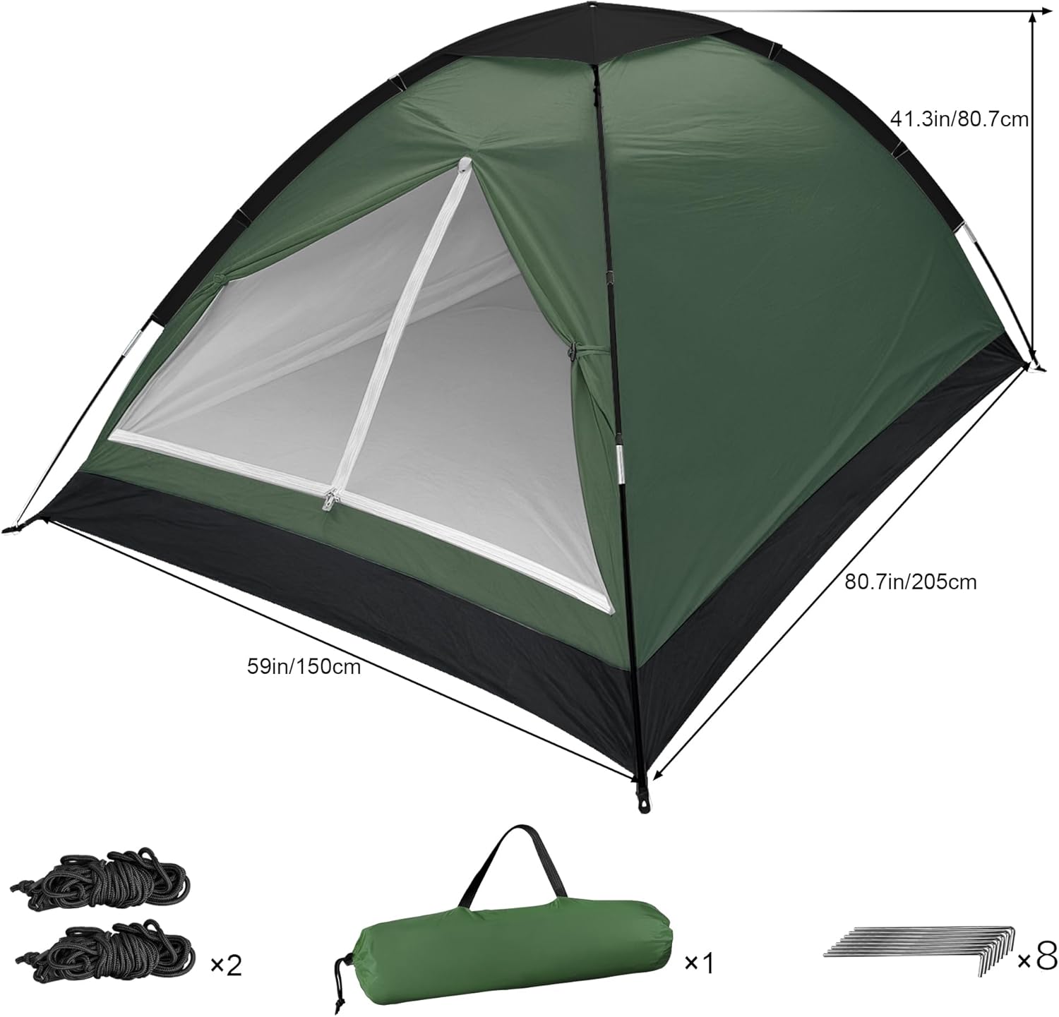1-Person Camping Dome Tent, Lightweight Waterproof Backpacking Camping Dome Tent with Weather-Resistant Rainfly & Carry Bag, Compact Outdoor Shelter for Hiking, Fishing - Image 2