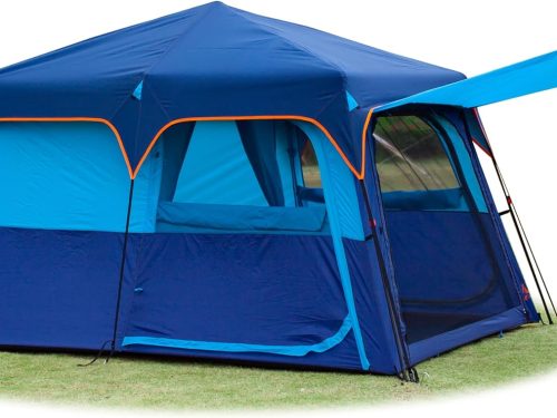 Extra Large Tent 6-10-12-14 Person(A),Family Cabin Tents,2 Rooms,3 Doors and 3 Windows with Mesh,Straight Wall,Waterproof,Double Layer,Big Tent for Outdoor,Picnic,Camping,Family Gathering
