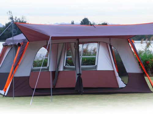 Extra Large Tent 12 Person,Awning Family Cabin Tents,2 Rooms,3 Doors and 3 Windows with Mesh,Straight Wall,Waterproof,Double Layer,Big Tent for Outdoor,Picnic,Camping,Family Gathering
