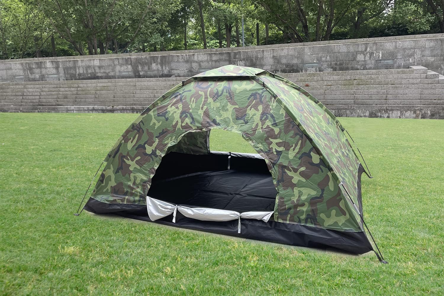 Camping Tent Lightweight Backpacking Tent Camouflage Outdoor Equipment for Camping Hiking Biking Trip Upgraded Large Space