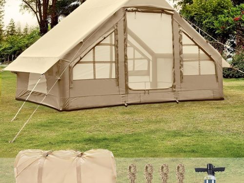 Inflatable Tents for Camping - Easy Blow Up Glamping Tent with Hand Pump, Waterproof PVC Air Inflatable Tent House for Family Weekend Camping