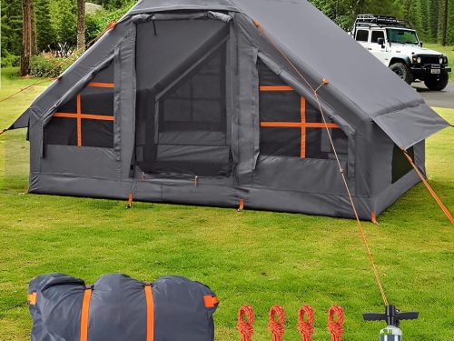 Inflatable Tents for Camping - Easy Blow Up Glamping Tent with Hand Pump, Waterproof PVC Air Inflatable Tent House for Family Weekend Camping